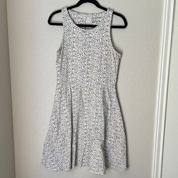 Pact Sustainable Organic Cotton Tank Dress, White/green/pink leopard Size M - Picture 1 of 8